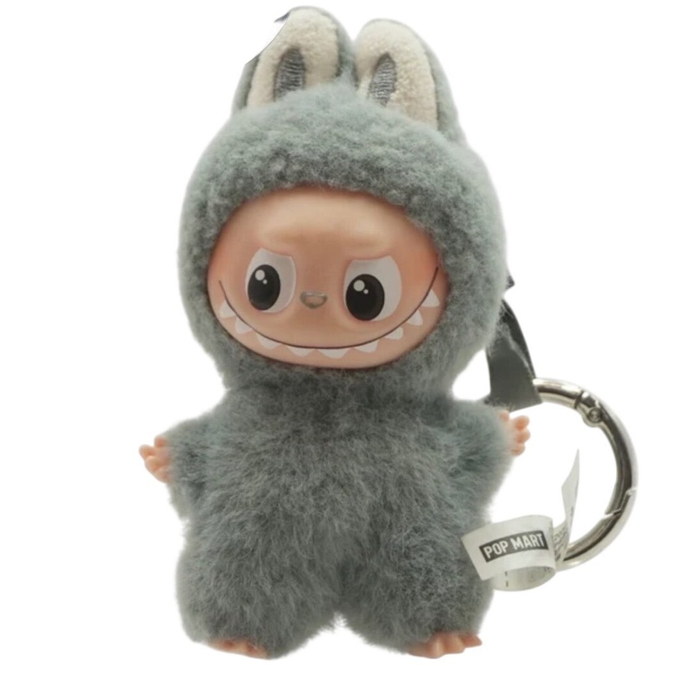 Pop Mart Labubu Plush Pendant Grey Excellent The Monsters‎ Tasty Macaron